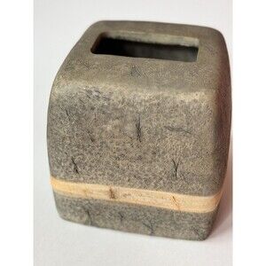 Square Tissue Box Cover Wamsutta Faux Stone Gray Neutral  Natural